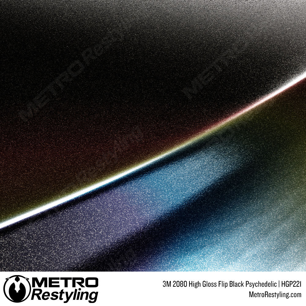3M 2080 High Gloss Flip Black Psychedelic Vinyl Wrap