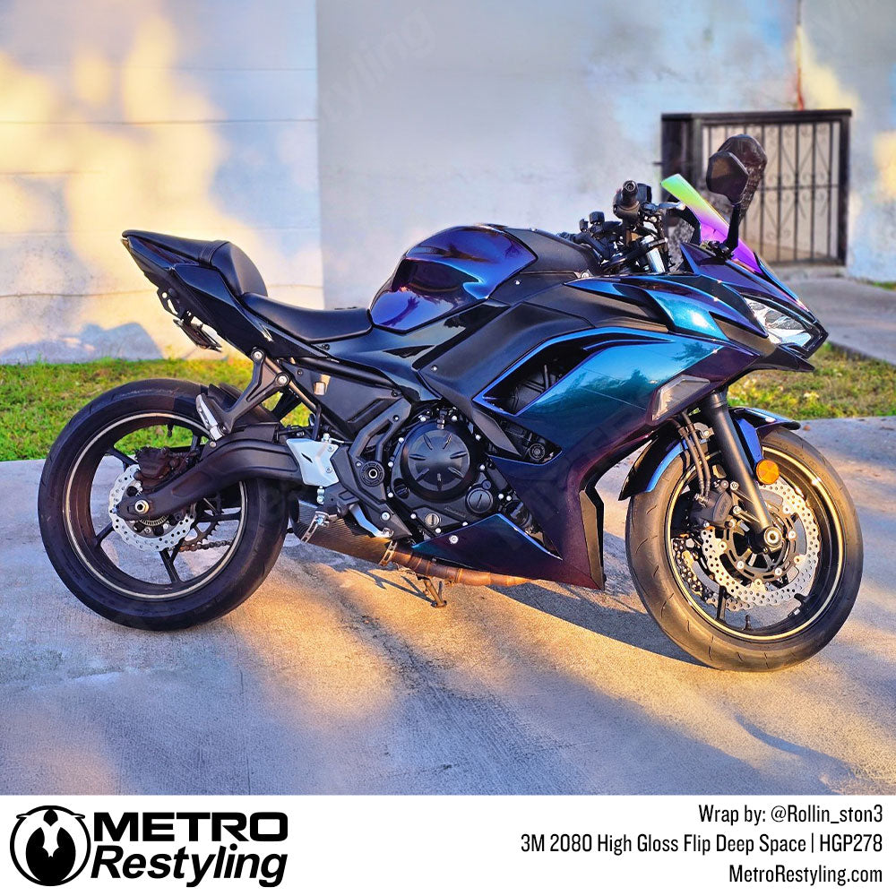 3M 2080 High Gloss Flip Deep Space Motorcycle Wrap