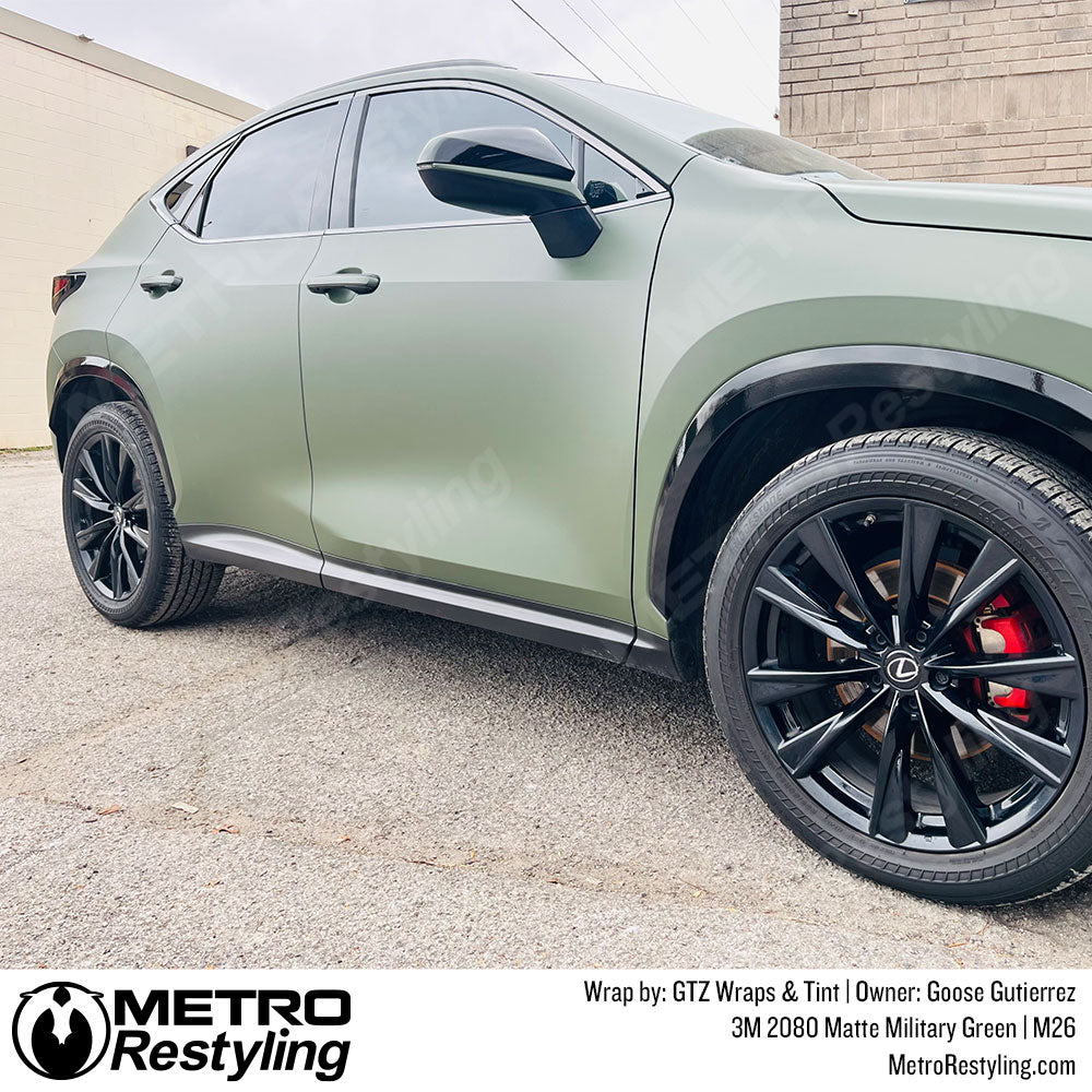 army green lexus nx350 wrap