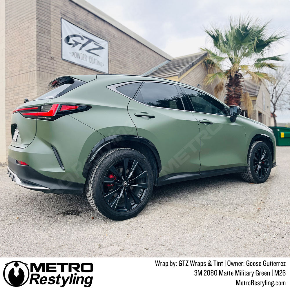 army green lexus nx350 wrap