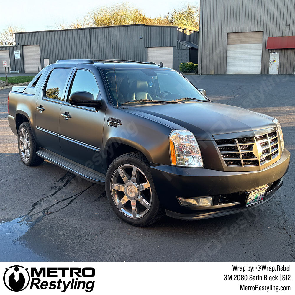 satin black escalade wrap