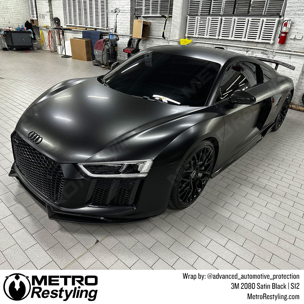 satin black audi wrap
