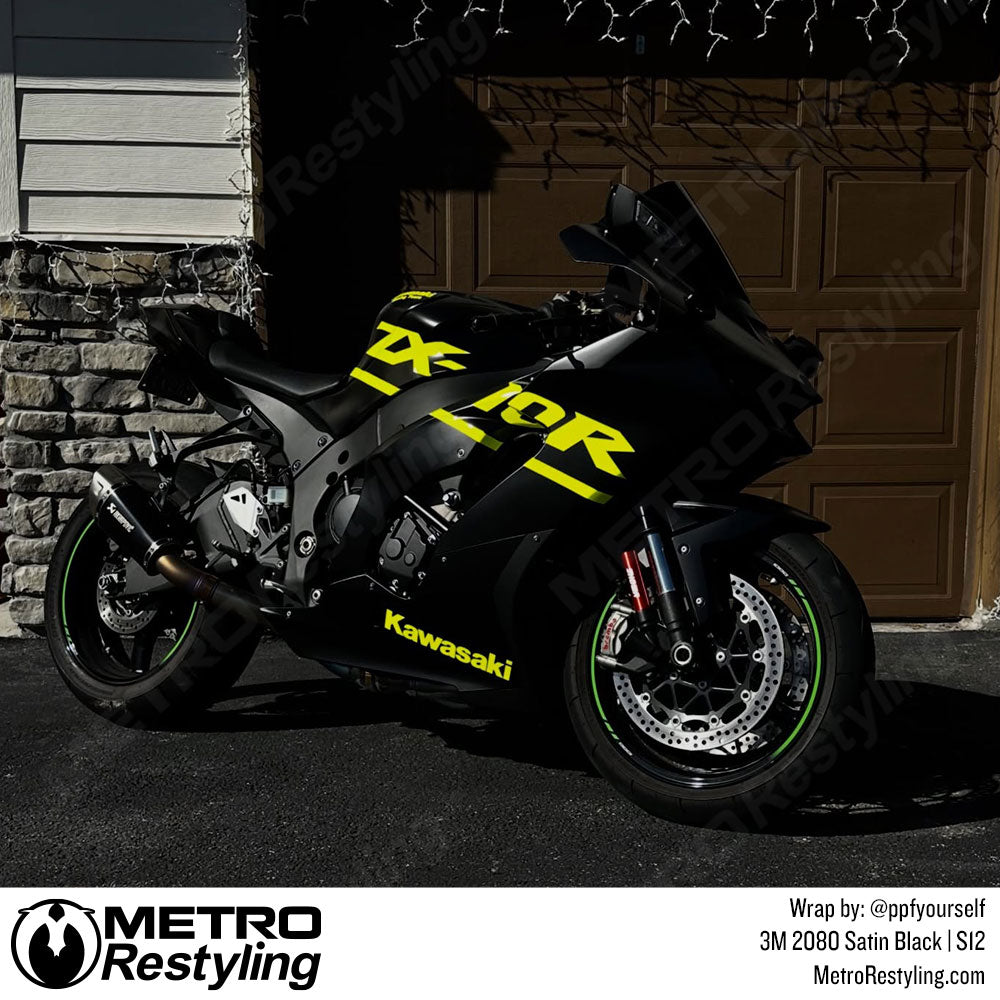 Black Motorcycle wrap