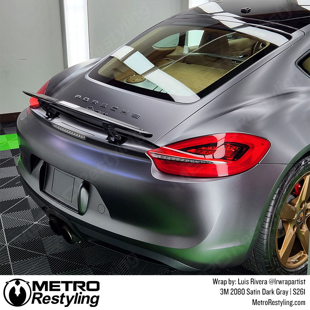 metallic gray porsche wrap