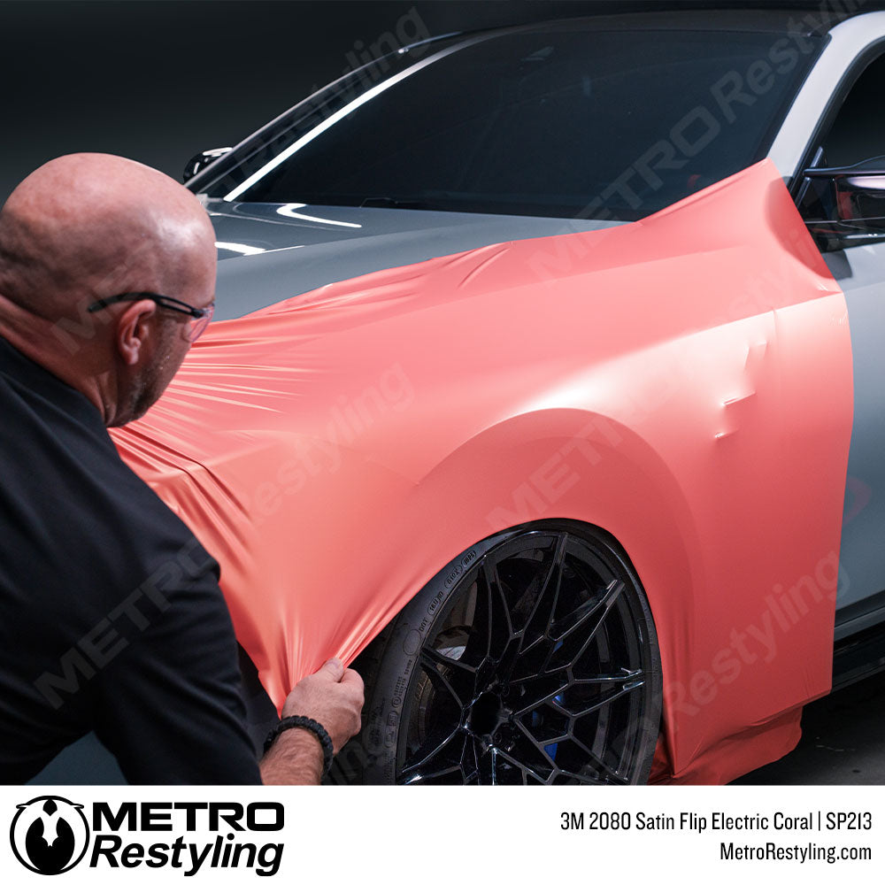3M 2080 Satin Flip Electric Coral Vinyl Wrap