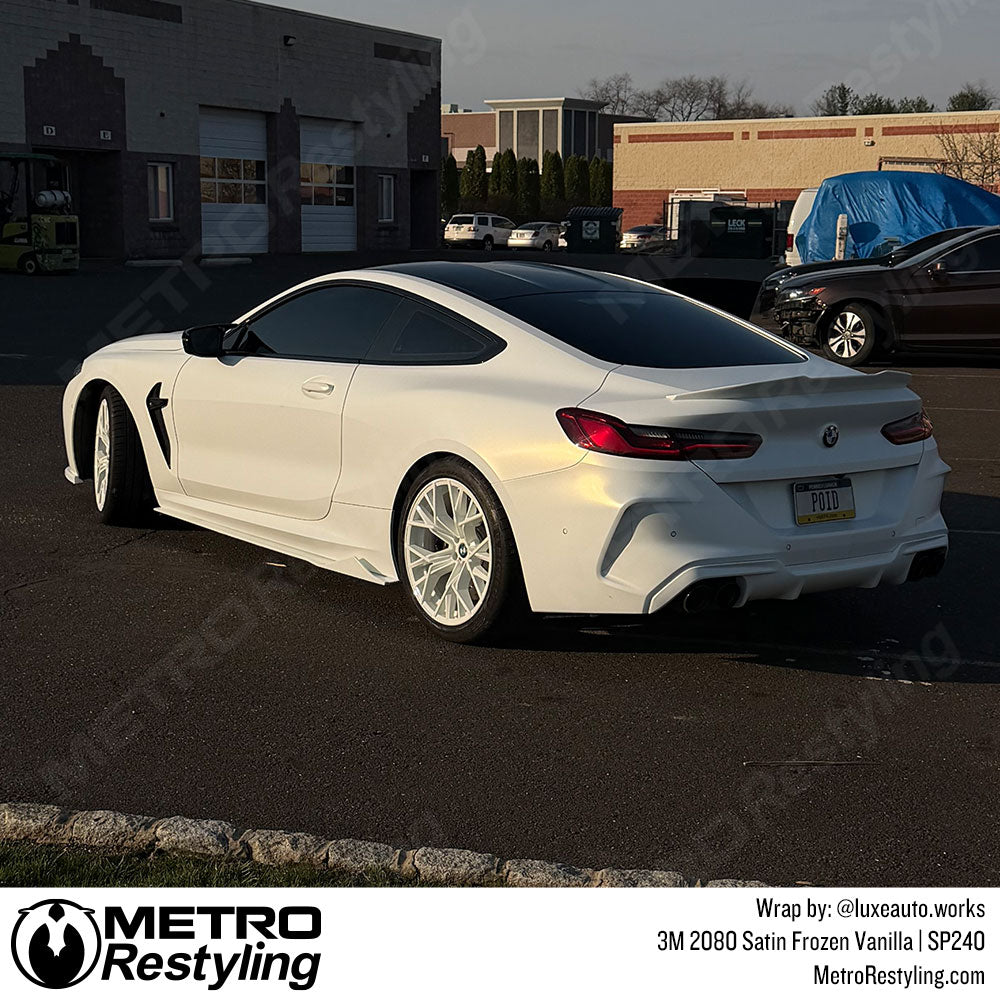 satin white bmw wrap