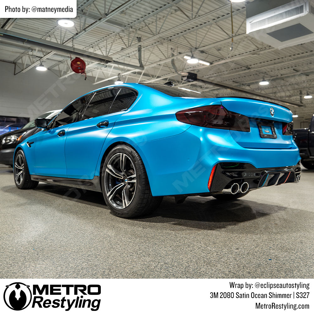 blue bmw m5 wrap