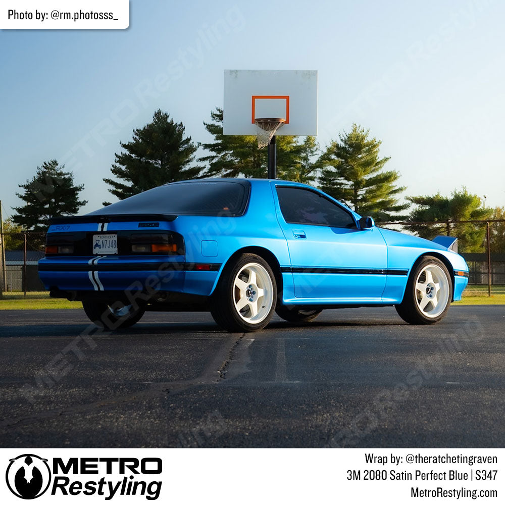 mazda with blue wrap