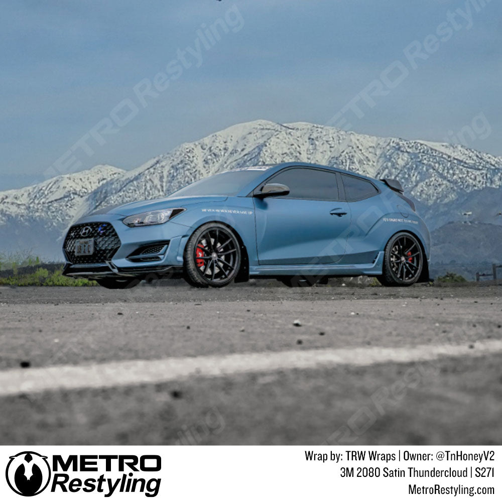 blue grey car wrap