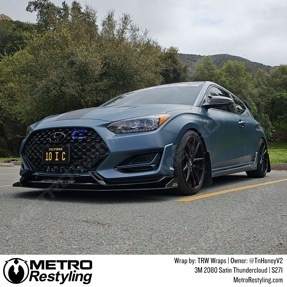 blue grey car wrap