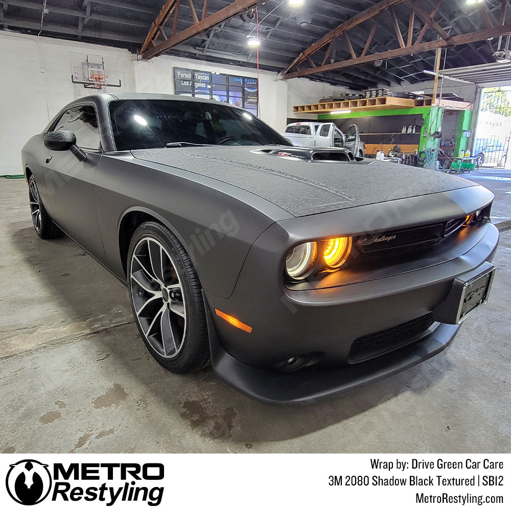Dodge Challenger Black Hood Wrap