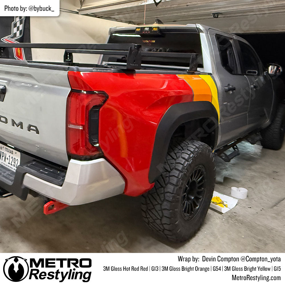 multicolored truck stripe wrap