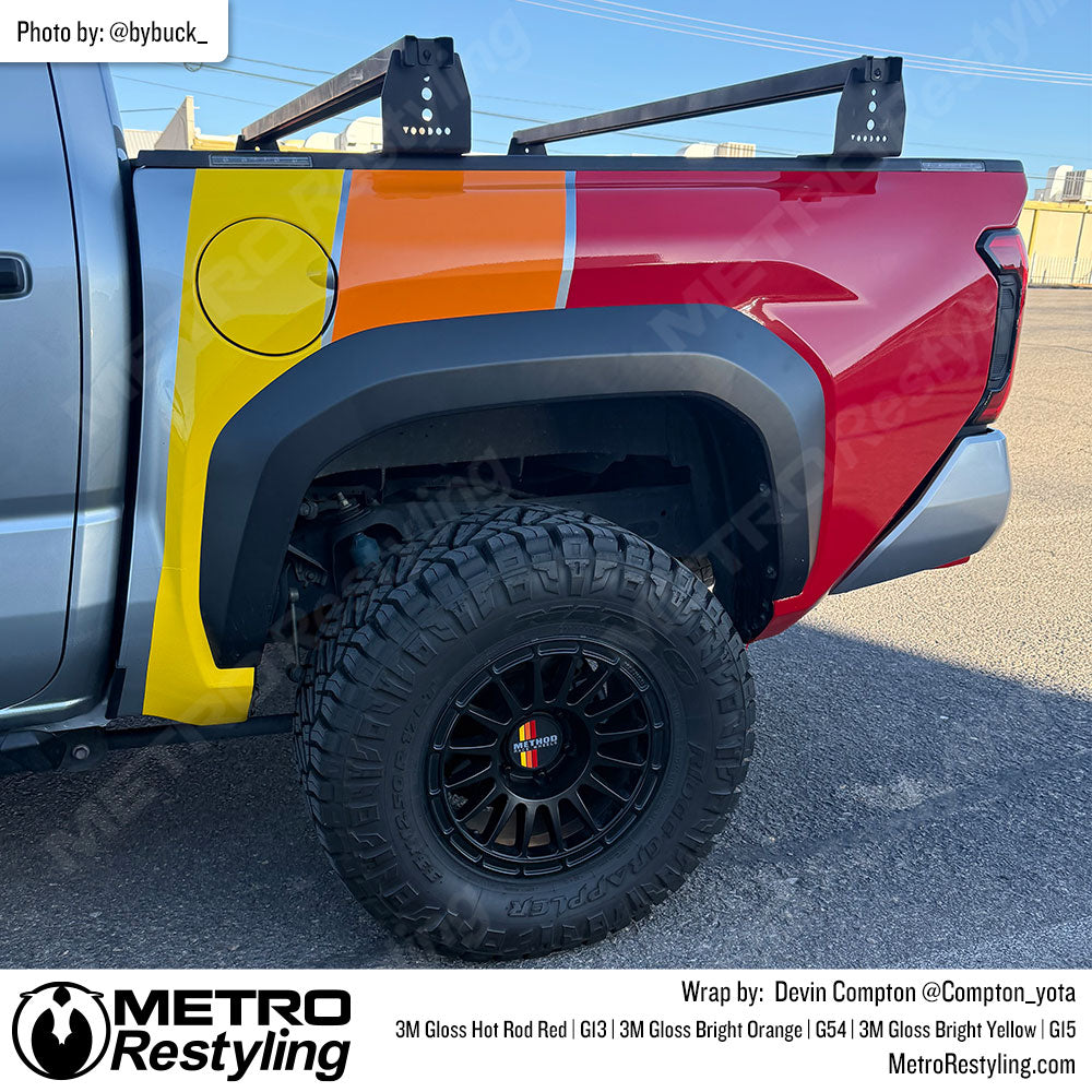 multicolored truck stripe wrap