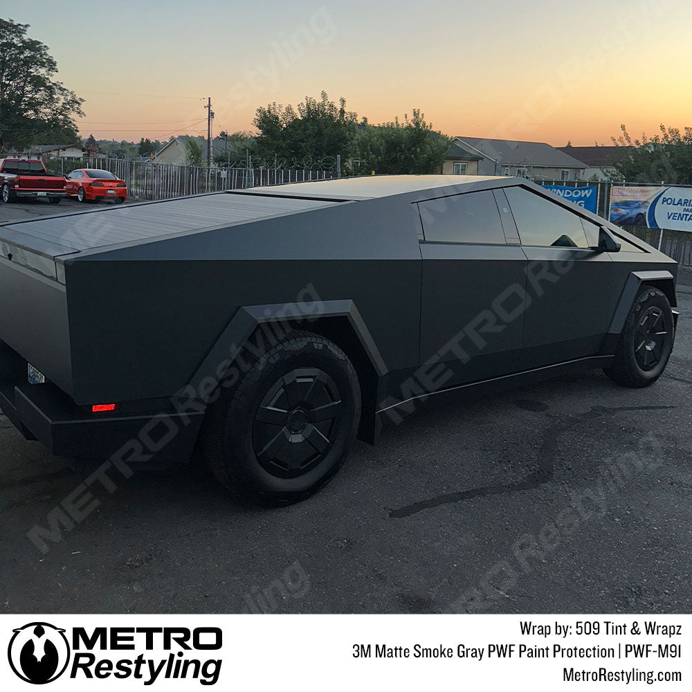 gray ppf cybertruck wrap