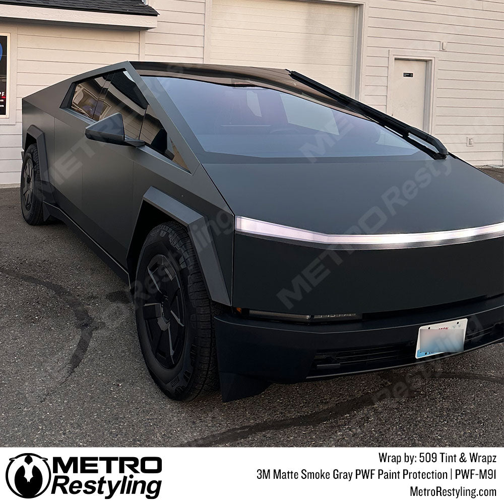 gray ppf cybertruck wrap