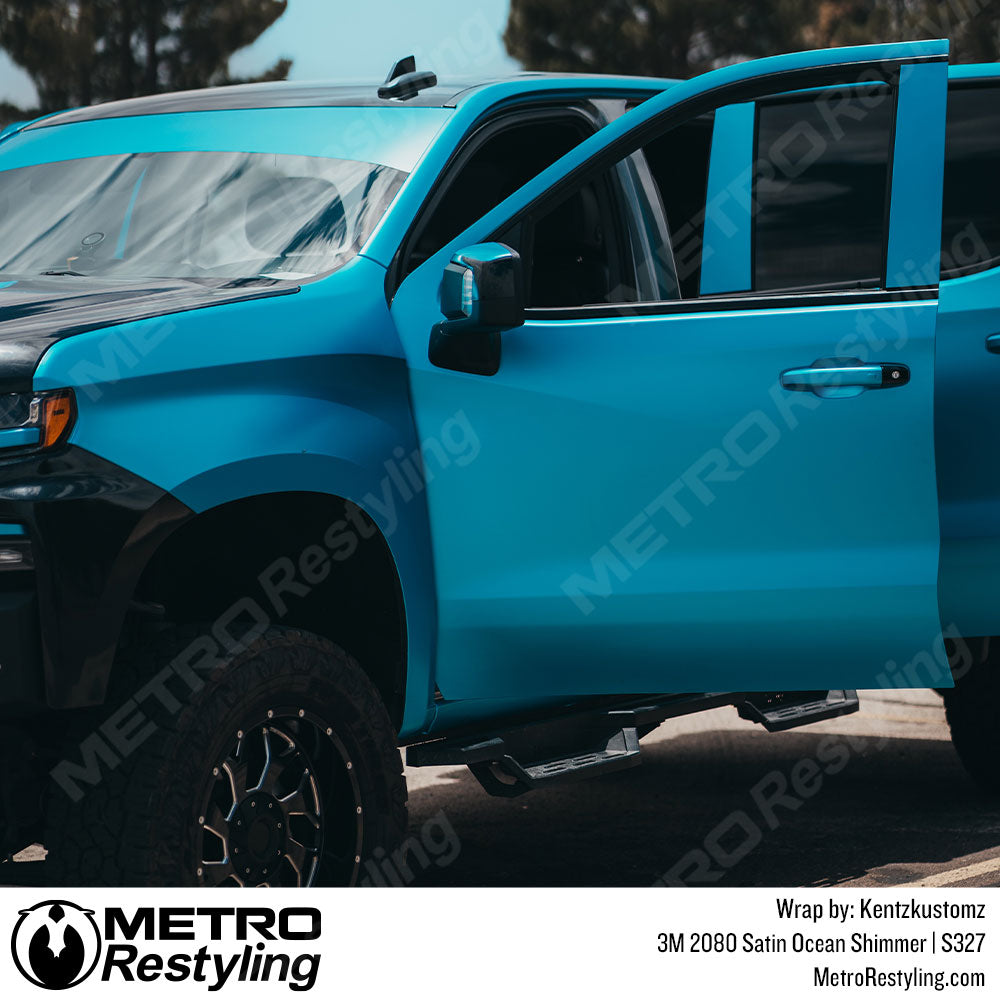 Blue truck wrap