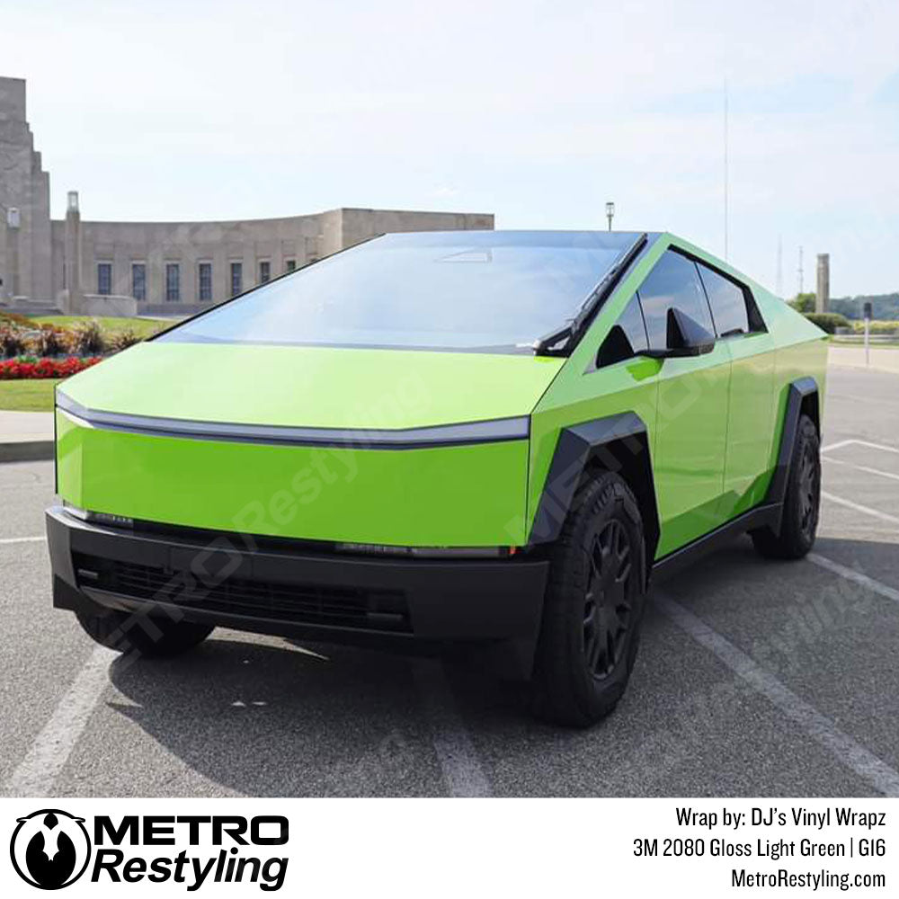 green cybertruck wrap