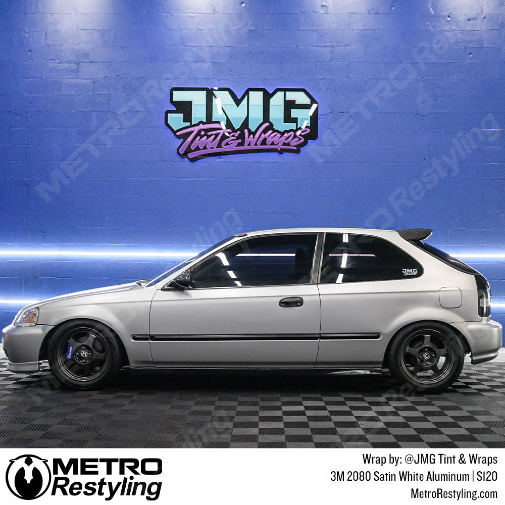 satin white honda wrap