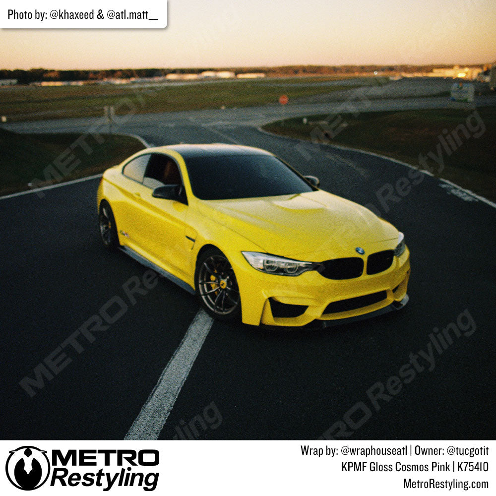 yellow bmw m4 wrap