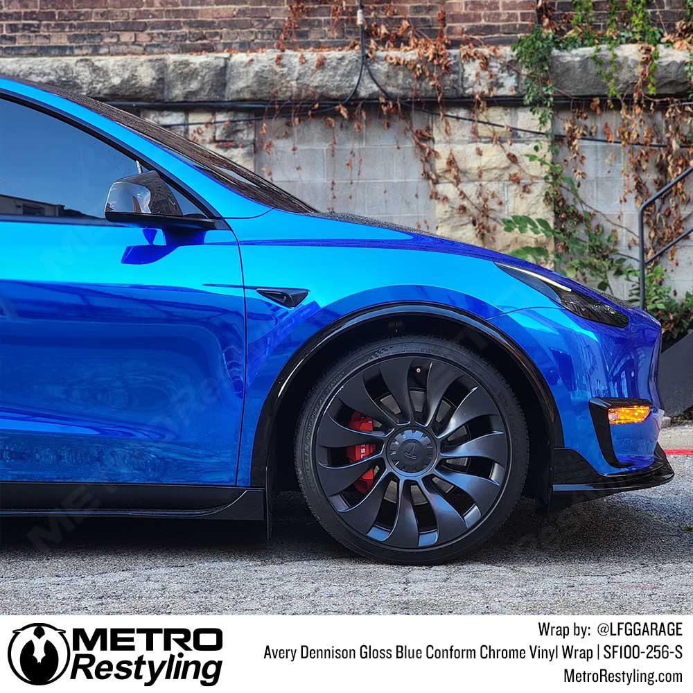 Avery Dennison SF100 Gloss Blue Conform Chrome Vinyl Wrap | SF100-256-S