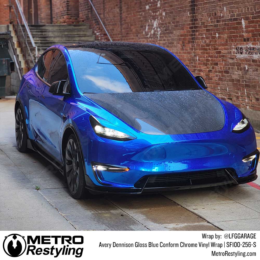 Avery Dennison SF100 Gloss Blue Conform Chrome Vinyl Wrap | SF100-256-S