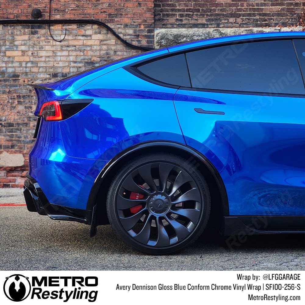 Avery Dennison SF100 Gloss Blue Conform Chrome Vinyl Wrap | SF100-256-S