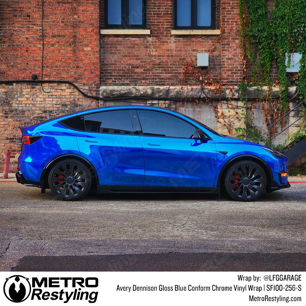 Avery Dennison SF100 Gloss Blue Conform Chrome Vinyl Wrap | SF100-256-S