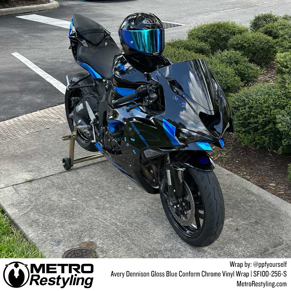 Avery Dennison SF100 Gloss Blue Conform Chrome Vinyl Wrap | SF100-256-S
