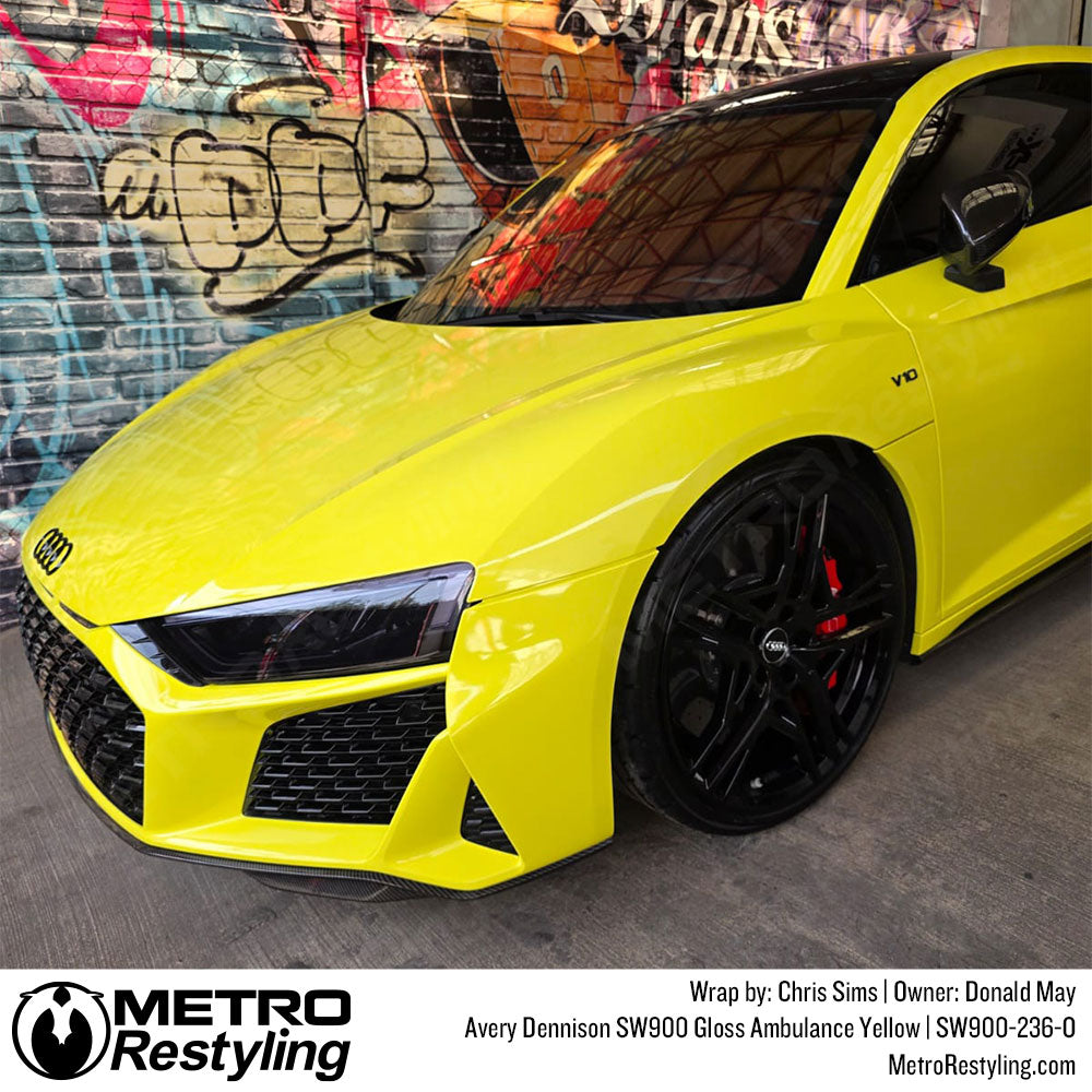 Gloss Yellow Audi Vinyl Wrap