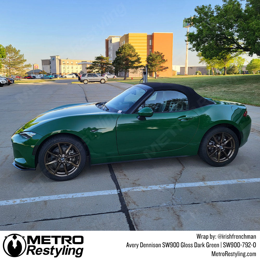 gloss dark green mazda wrap