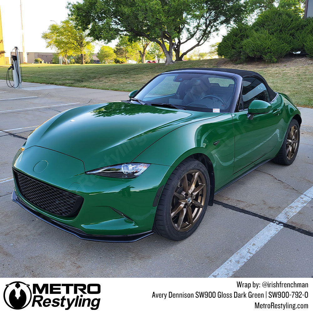 gloss dark green mazda wrap