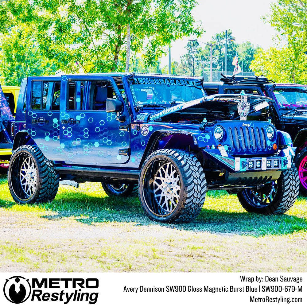 dark blue jeep wrap