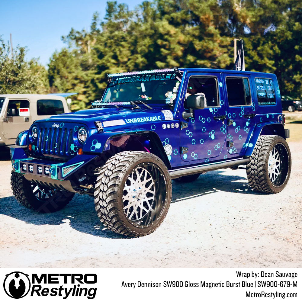 dark blue jeep wrap