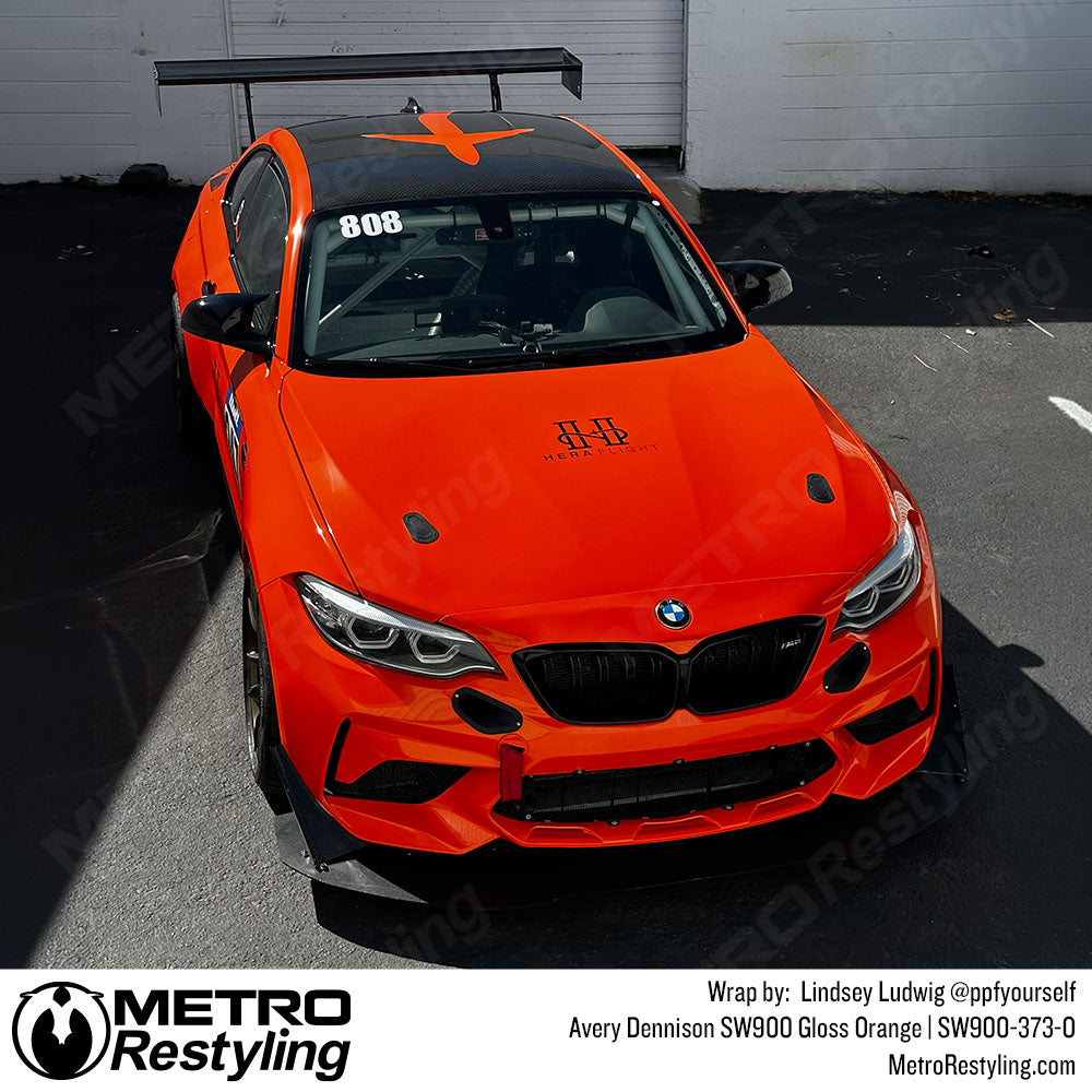 bright orange bmw wrap