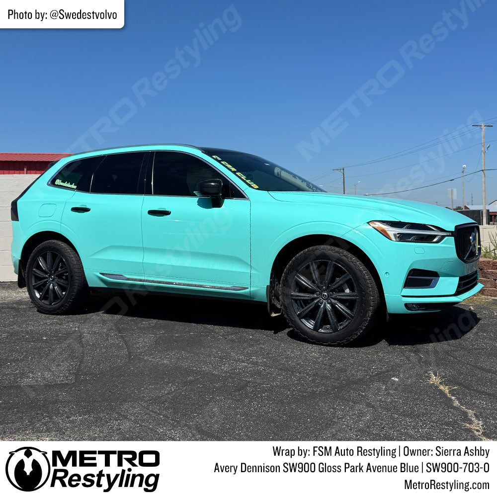 light blue volvo wrap