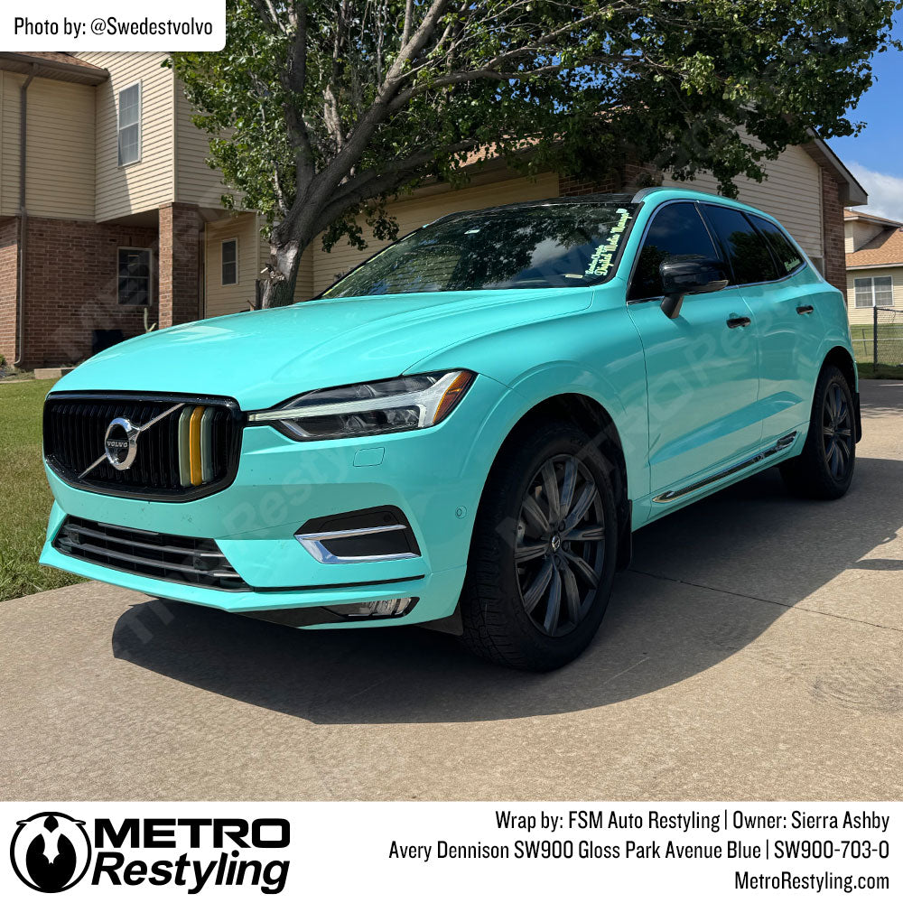 light blue volvo wrap