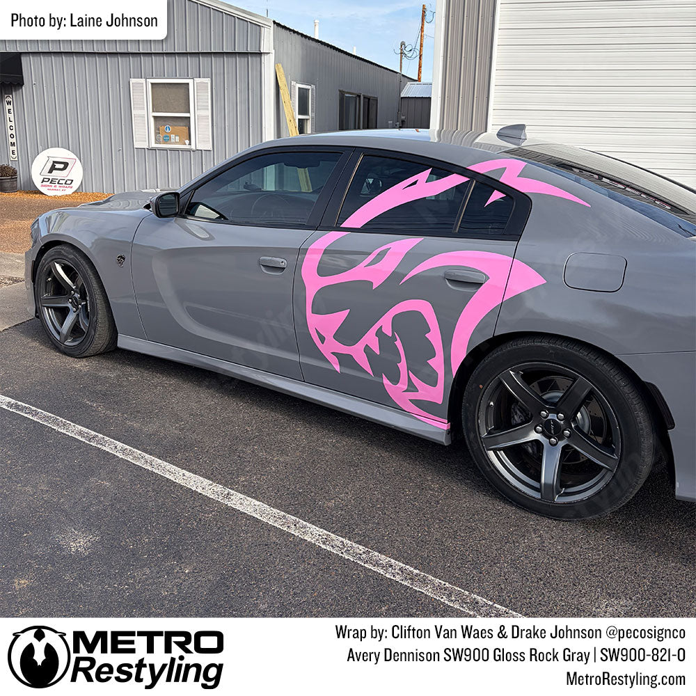 Gloss gray charger hellcat wrap