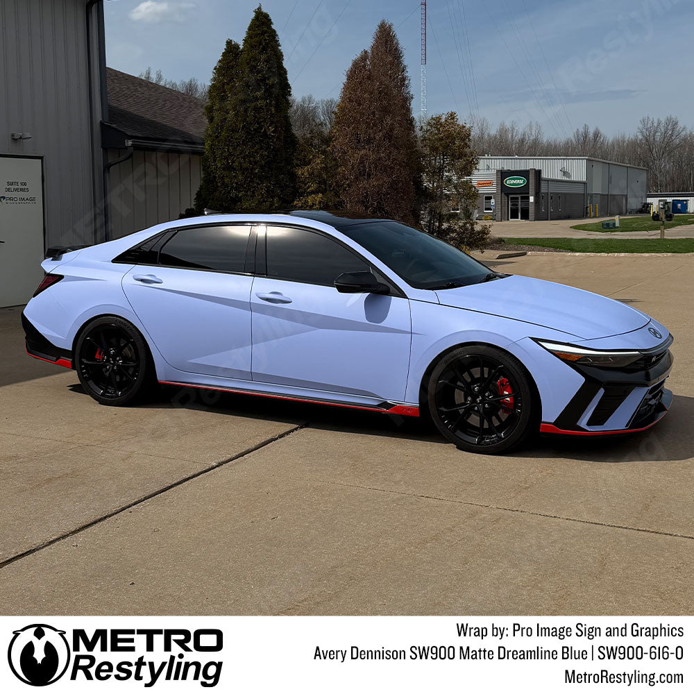 matte light blue car wrap