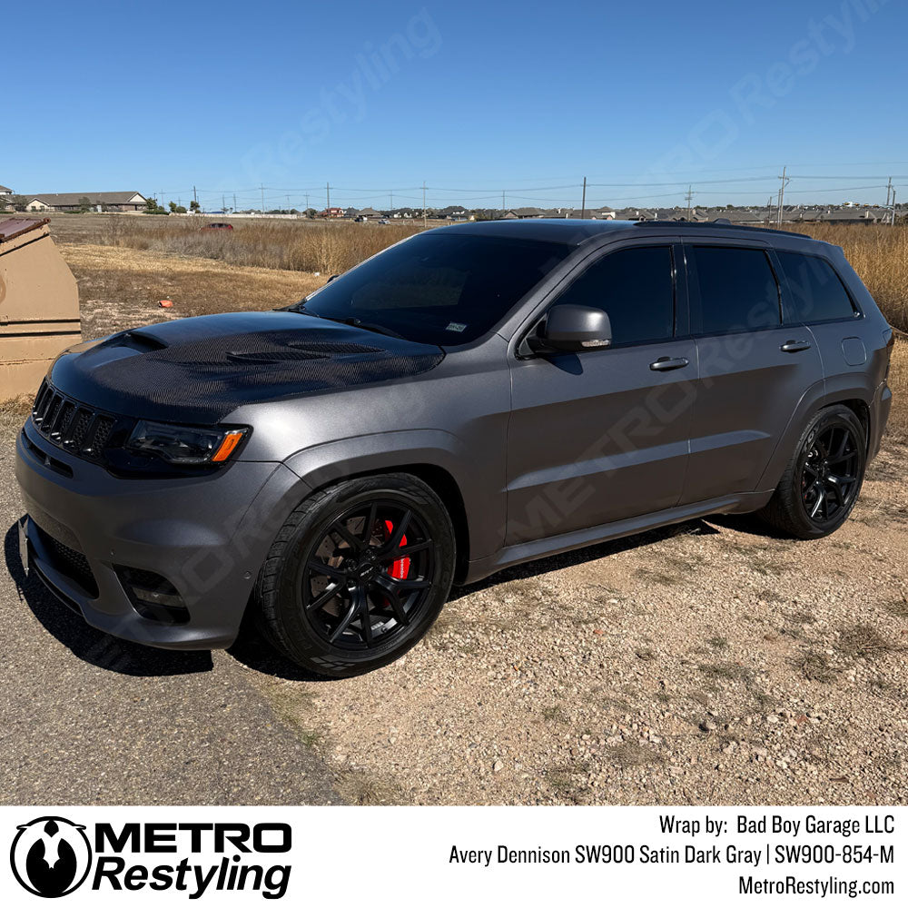 Satin dark gray jeep grand cherokee wrap