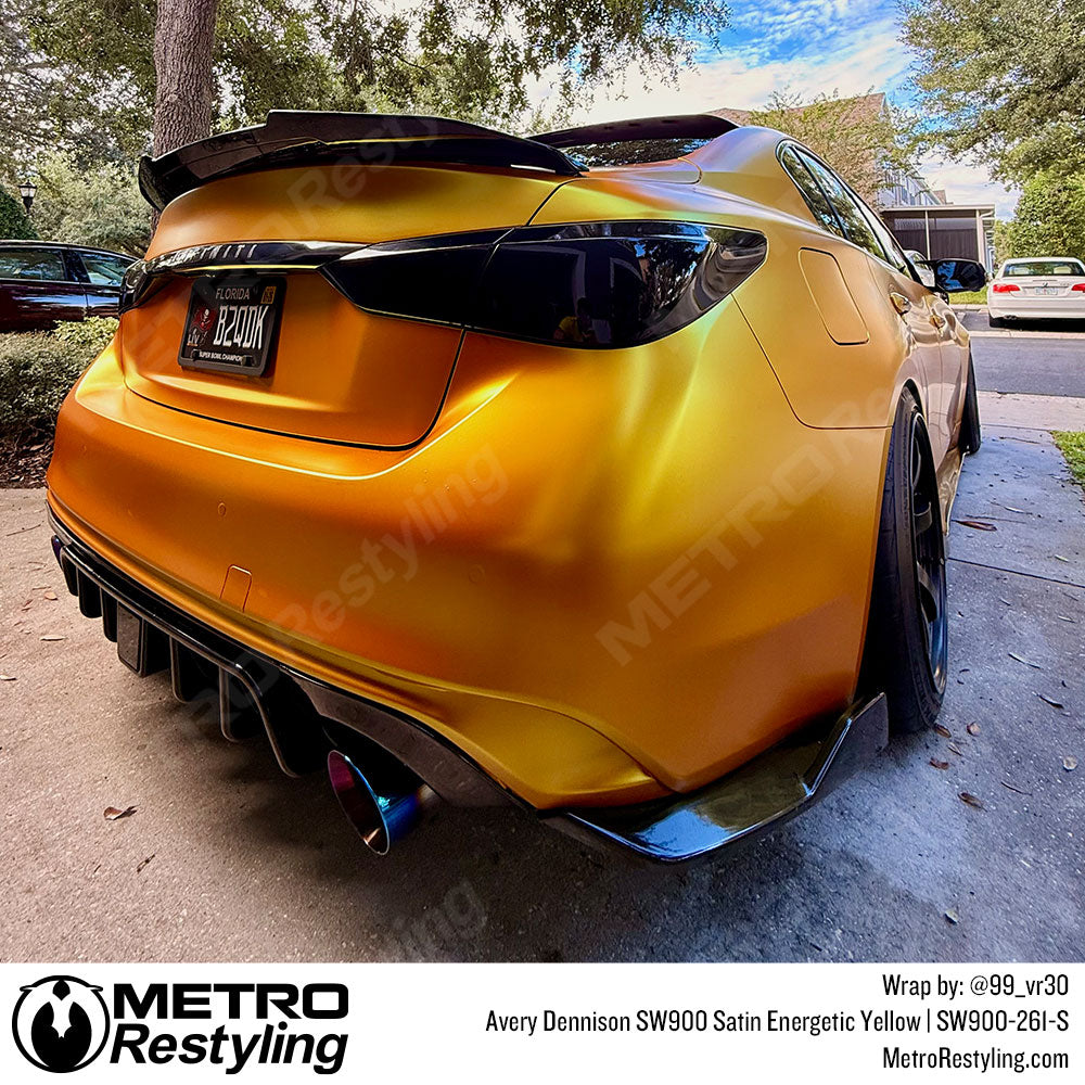 infiniti with yellow wrap