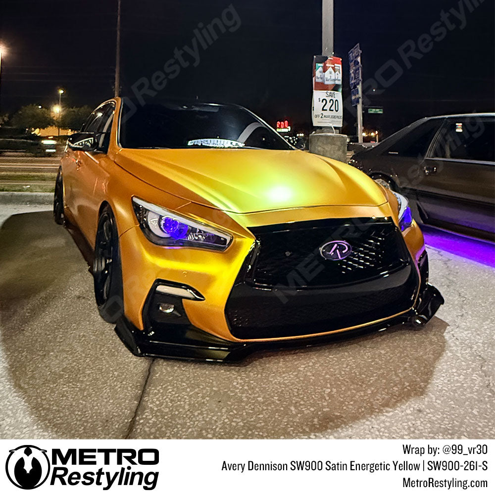 infiniti with yellow wrap