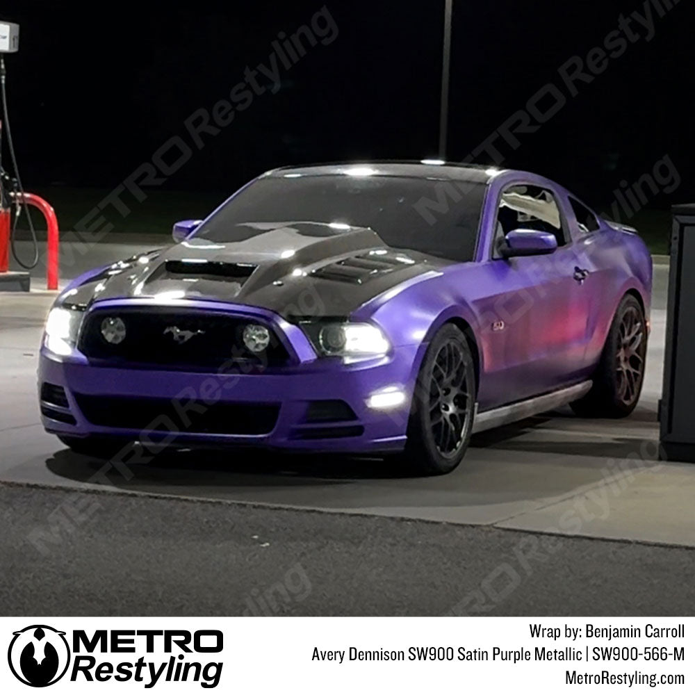 Satin Purple Ford Mustang Wrap