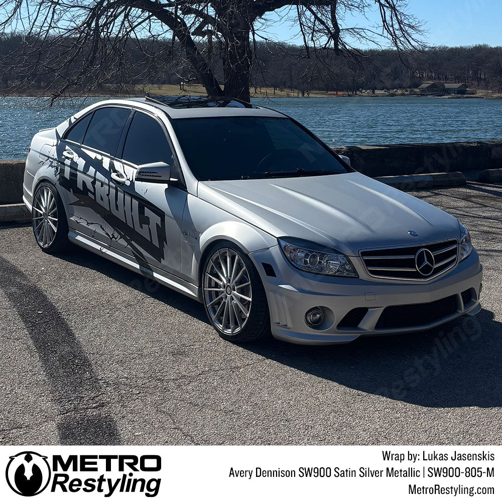 silver mercedes wrap