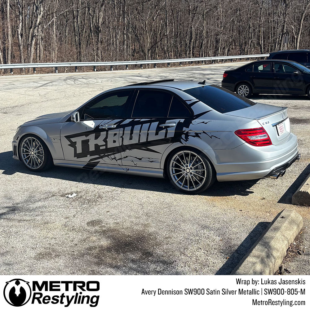 silver mercedes wrap