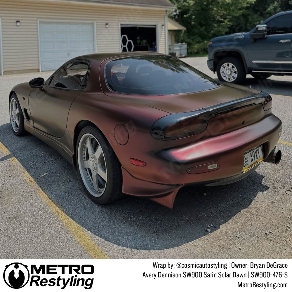 mazda with red color shift wrap