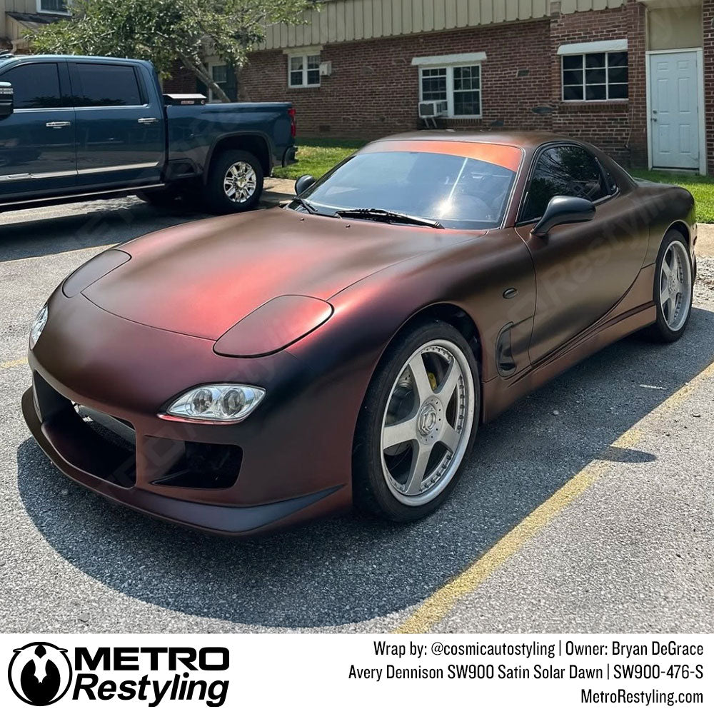 mazda with red color shift wrap