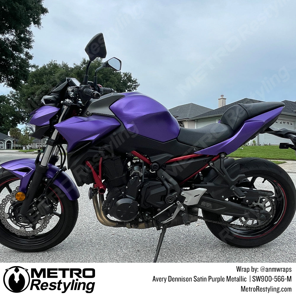 Purple motorcycle wrap