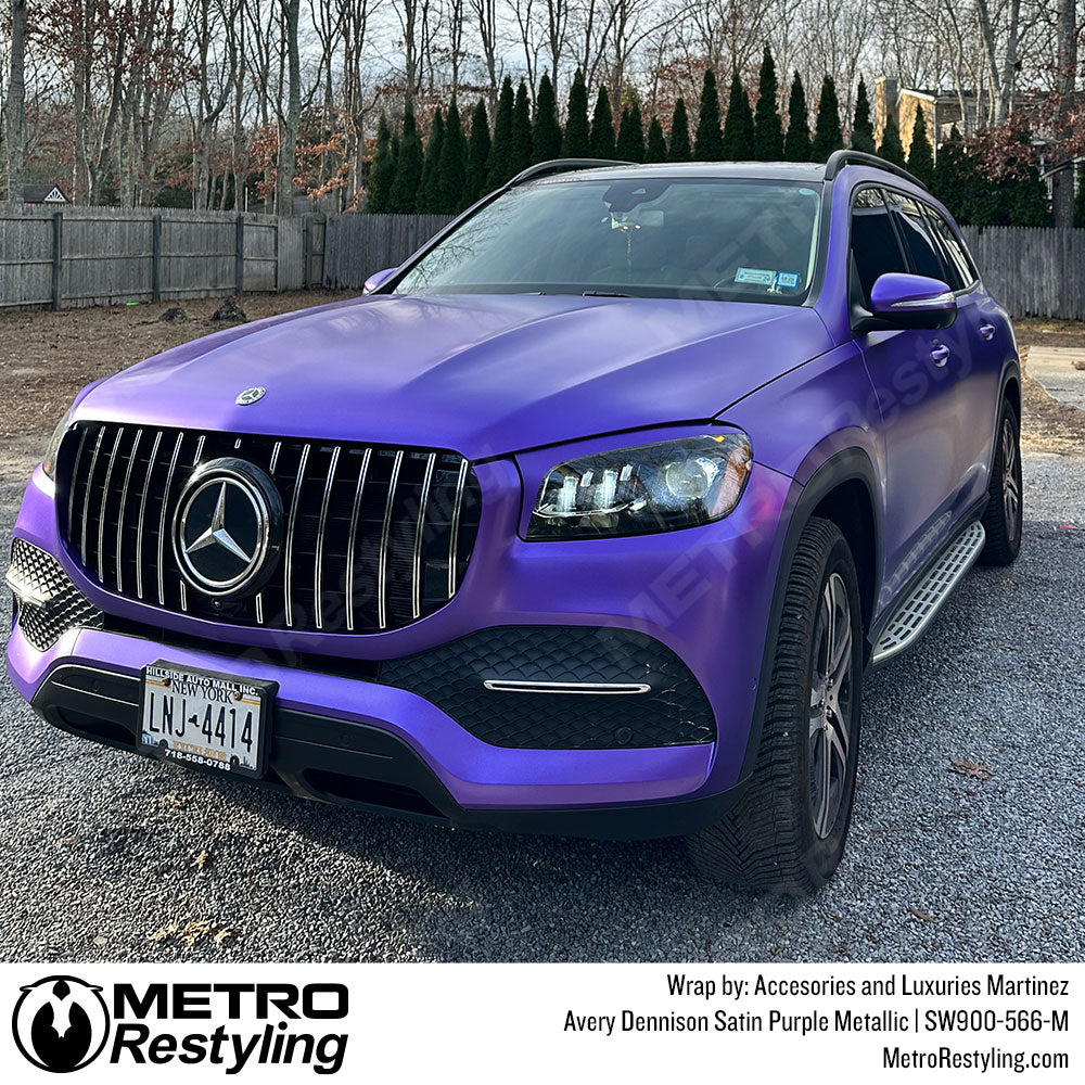 purple mercedes gls wrap