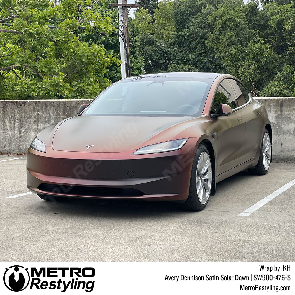 red tesla wrap