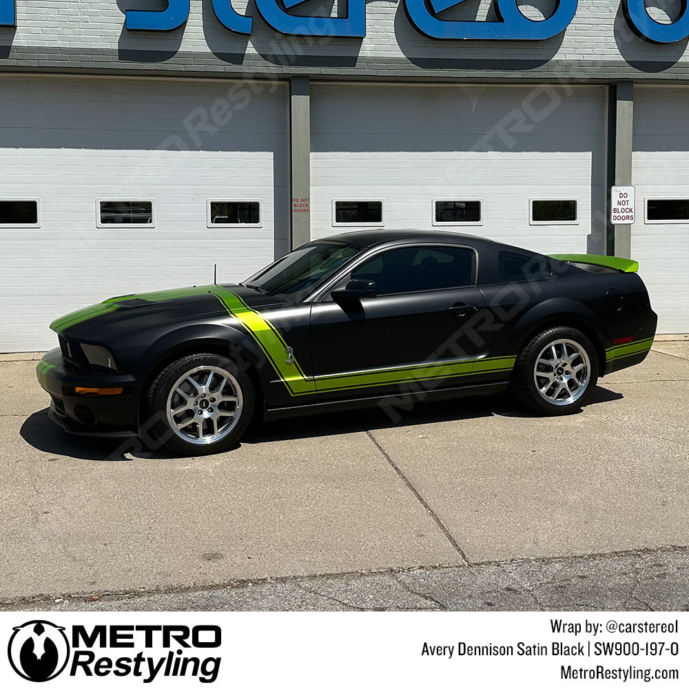 Ford Mustang Wrapped Satin Black Vinyl 